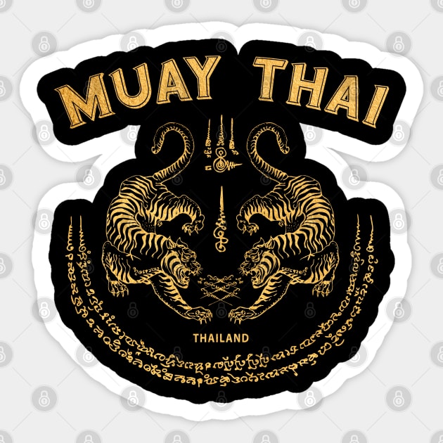 Muay Thai Tiger Sak Yant Tattoo Kickboxing Thailand Sticker by VintCam